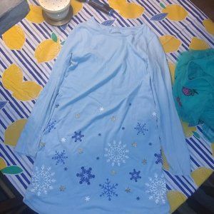 Lands End Blue 7-8 Snowflake Dress
